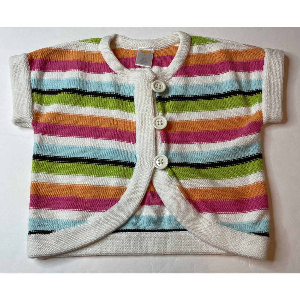 Girls Gymboree Size 3T Striped Inside Out Bolero Sweater Cardigan Short Sleeve